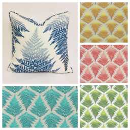 Harlequin - Filix 5 Colours Available Gorgeous Retro Floral Self Piped Cushion Cover Handmade Throw Pillow Designer Home Decor - thumbnail 1