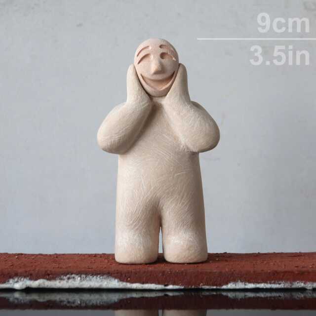 Person With Masks - Ceramic Figurine For Therapy & Sandtray - image 1