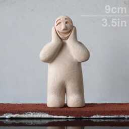 Person With Masks - Ceramic Figurine For Therapy & Sandtray - thumbnail 1