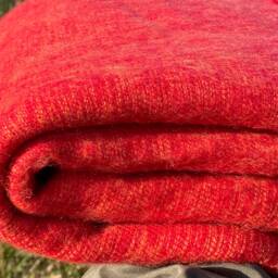 Handmade Vermilion Yak Wool Blend Blanket Oversized Meditation Shawl - thumbnail 3