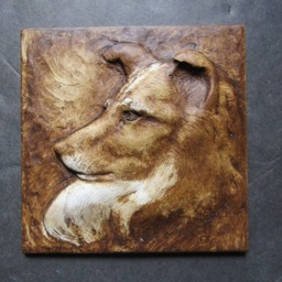 Sheltie Dog Relief Sculpture 6 X6 Inch Art - thumbnail 2