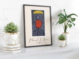 Paul Klee With Umbrella 1939 Abstract Expressionist Bauhaus Style Wall Art Print Modern Home Decor Framed Or Unframed Gift - thumbnail 1