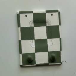 Custom Wall-Mounted Photo Frame With Hooks - Heart & Checkerboard Design Made To Order Handmade - thumbnail 3