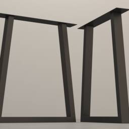 "Bar Height Metal Table Legs , 35"" Trapezoid-In Legs, Base Width 24"" 33"" - 40" - thumbnail 3