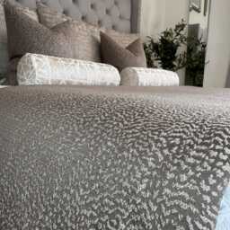 Brown Gold Bed Runner - Textured Luxury Scarf Or Throw For Double/King Size Elegant Bedroom Decor Ontario Mole Fabric Ashley Wilde - thumbnail 3