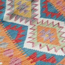 Kilim Rug Multicolour, Handmade Artisan Afghan Turkish Persian Rug, Navajo Moroccan Bohemian Flatweave, Natural Wool Dhurrie 121x78 cm - thumbnail 4