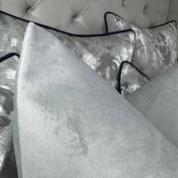 Velvet Pillow Cover, High Quality Cotton Polyester - Velvet, Plain Silver Cushion Soft Touch Cover Double Sided Bed - thumbnail 4