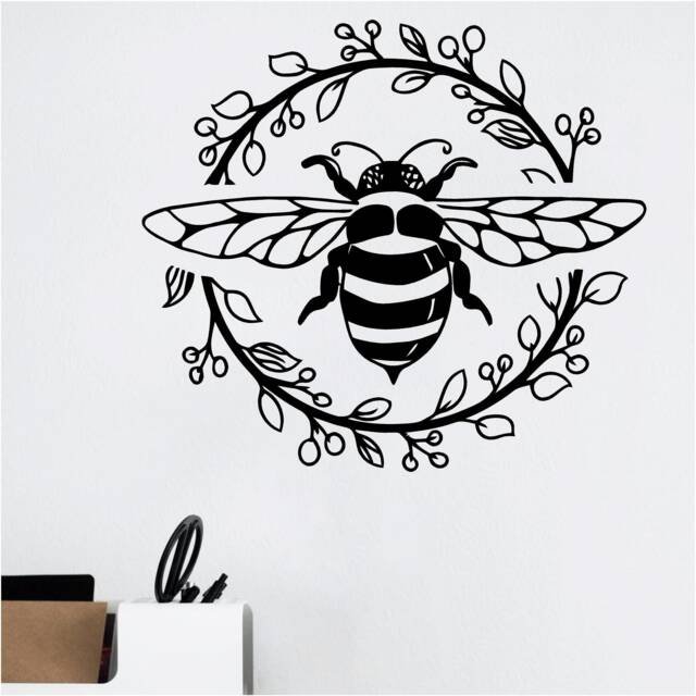Buzzy Bee Vinyl Wall Art, Decal, Sticker, Transfer, Mural, Decor, Rent Friendly, Interior, Exterior, Full Removable - 0941 - image 1