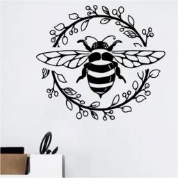 Buzzy Bee Vinyl Wall Art, Decal, Sticker, Transfer, Mural, Decor, Rent Friendly, Interior, Exterior, Full Removable - 0941 - thumbnail 1