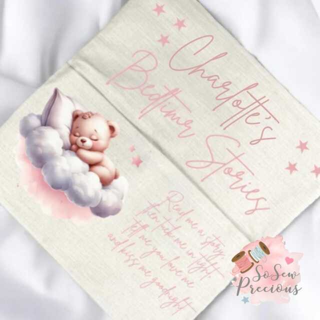 Personalised Bedtime Stories Reading Pocket Cushion, Personalized Kids Gift , Story Book Pillow - image 1