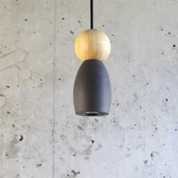 Handmade Black Concrete Pendant Light Modern Minimalist Lighting - thumbnail 3