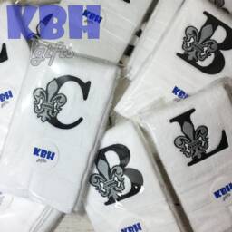 Ships Fast Fleur De Lis Monogram Hand Towel - thumbnail 4