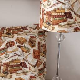 Victorian Book Print Lampshade Cotton Fabric, Style Home Decor - thumbnail 2