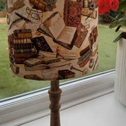 Victorian Book Print Lampshade Cotton Fabric, Style Home Decor - thumbnail 4