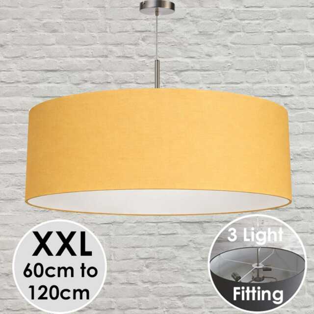 Extra Large Gold Ceiling Light - Oversized Drum Pendant Up To 120cm - Luxury Statement Lighting - image 1