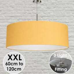 Extra Large Gold Ceiling Light - Oversized Drum Pendant Up To 120cm - Luxury Statement Lighting - thumbnail 1