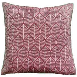 Geometric Retro Scandinavian Red Beige Cushion Cover Modern Leaves Petals Woven - thumbnail 1