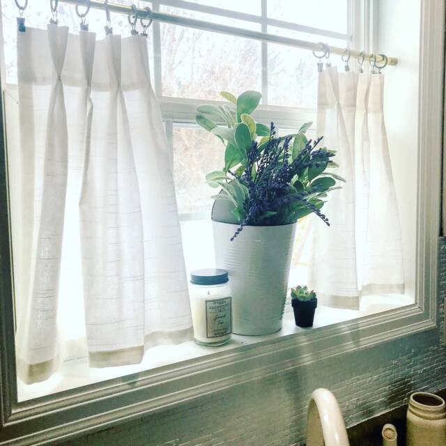 Pleated Solid Cotton Linen - Look Texture Cafe Curtains , Tier Curtains, Kitchen Bathroom Window Treatments, Farmhouse - image 1