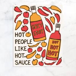 Hot Sauce Art Print Digital Download - Home Decor Printable Artwork Foodie Illustration House Warming Gift - thumbnail 2