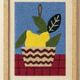 Lemon Embroidered Cozy Kitchen & Dining Room Framed Wall Decor, Modern Still Life Art - thumbnail 2