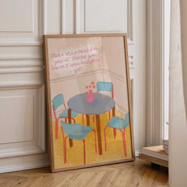 Feminist Quote Print - Dining Room Illustration, Empowerment Art - image 1