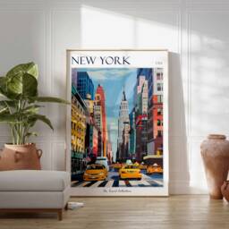New York City Travel Poster Manhattan Skyline Art Print - thumbnail 2