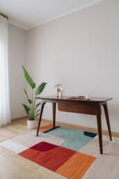 Contemporary Flatwoven Kilim Rug - Colorful Accent Runner Art Deco Aesthetic Ancient Egyptian Area Elegant Home Decor 8x10 - thumbnail 1