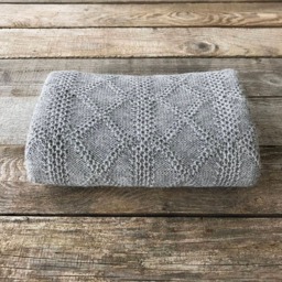 Alpaca Blanket Gray Knit Wool Baby Wrap Knitted Natural White Ivory Light Dark Throw Girl Boy Newborn Gift For Shower - thumbnail 2