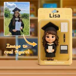 Custom Graduation Gift 3D Printed Pixar Style Figurine/ University/High School Primary - thumbnail 2