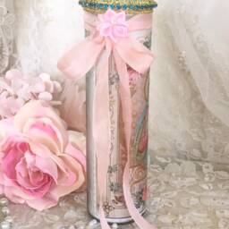 Virgin Mary Prayer Candle Shabby Chic Religious Altar Decor - thumbnail 2