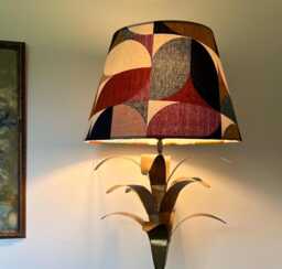 Retro Geometric Cotton Empire Lampshade, Autumnal Colors - thumbnail 1