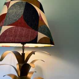 Retro Geometric Cotton Empire Lampshade, Autumnal Colors - thumbnail 2