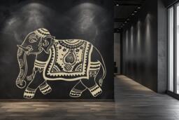 Elephant Mandala Vinyl Wall Decal - Spiritual & Bohemian Decor - thumbnail 1