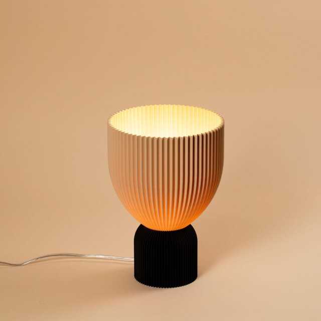 Lamp O Black X Beige Minimalist Modern Lamp 3D Printed Made Of Bioplastic - image 1