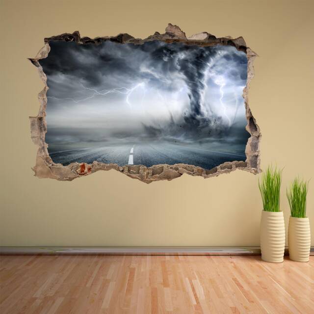 Powerful Tornado Twister Lightning Wall Decal Sticker Mural Poster Print Art Home Office Decor Cf4