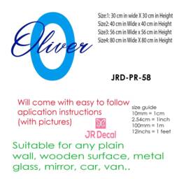 Personalized Name Initial Vinyl Wall Decal, Nursery Decor - thumbnail 3