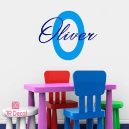Personalized Name Initial Vinyl Wall Decal, Nursery Decor - thumbnail 2
