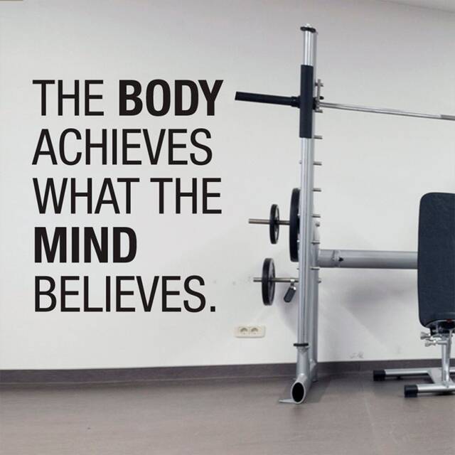 Gym Stickers - Sports Wall Decal Exercise Workout Inspirational Quote Fitness Yoga Skutbawmb - image 1
