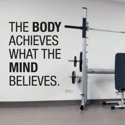 Gym Stickers - Sports Wall Decal Exercise Workout Inspirational Quote Fitness Yoga Skutbawmb - thumbnail 1