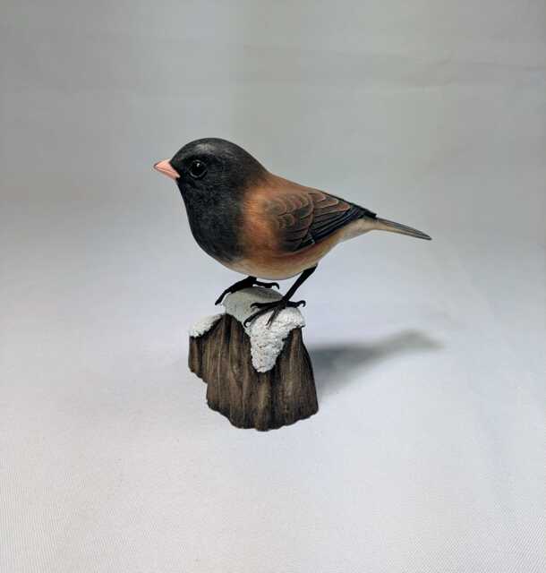 Oregon Junco Wood Bird Carving #1 - image 1
