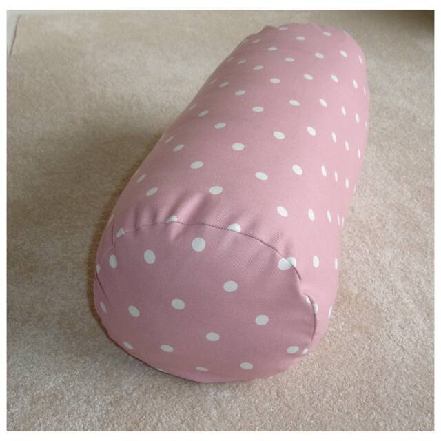 Pink Bolster Cover Polka Dots Cylinder 16 - image 1
