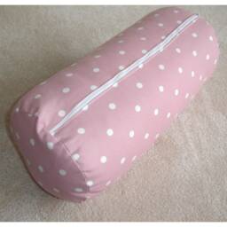 Pink Bolster Cover Polka Dots Cylinder 16 - thumbnail 3