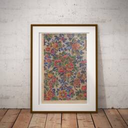 Antique Floral Tapestry Art Print French Textile History - thumbnail 2