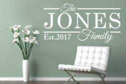 Family Name Est. Vinyl Wall Art Sticker Decal Kitchen Bedroom Lounge - thumbnail 3
