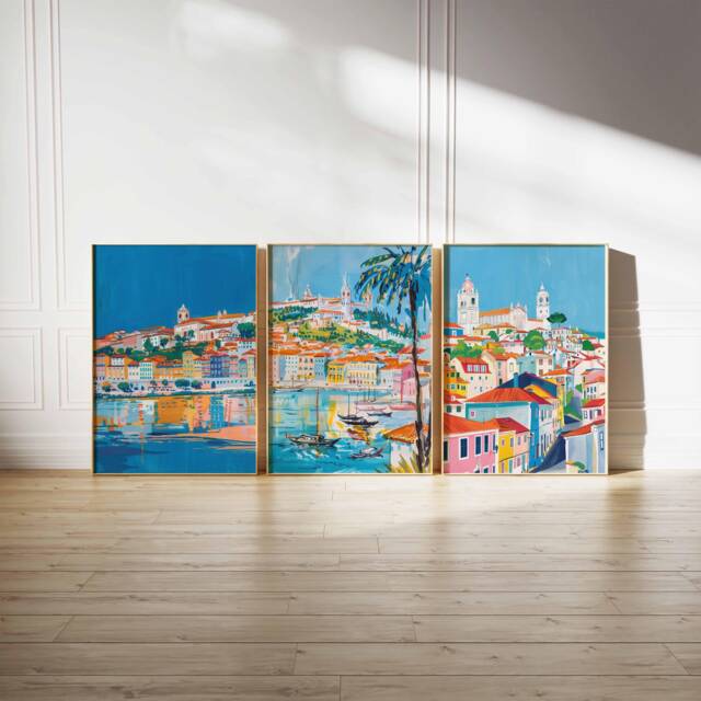 Set Of 3 Coimbra Poster, Portugal European Travel Print, Wall Decor. Decor, Art - image 1