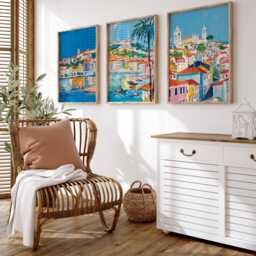 Set Of 3 Coimbra Poster, Portugal European Travel Print, Wall Decor. Decor, Art - thumbnail 3
