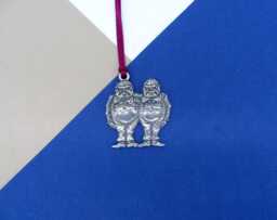 Tweedledee Tweedledum Christmas Decoration - Alice in Wonderland Ornament Tweedles Tree Gift - thumbnail 1
