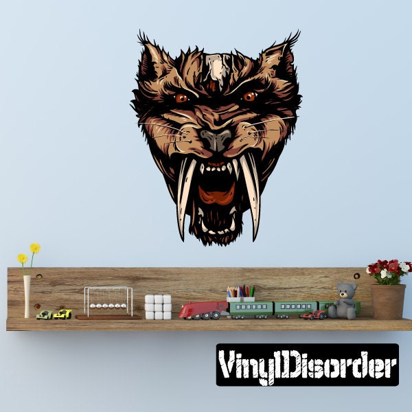 Mythical Creature Saber Tooth Wall Decal - Fabric Vinyl Removable & Reusable Mythicalcreatureuscolor006Et