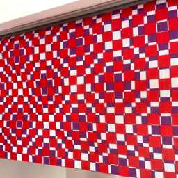 Japanese Red Geometric Tenugui Handmade Noren Curtain, Kitchen Short Valance, Restaurant Noren, Door Step Half Cafe - thumbnail 2