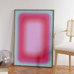 Dreamy Rectangular Aura Gradient Print 3, Glow Spiritual Poster, Positive Affirmations, Self Care Art, Energy, Abstract Gradient, Home - thumbnail 3